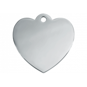 Heart Silver Dog Tag Heart-shaped silver dog tag in stainless steel, engraved both sides with dog?s name, address and contact details.
