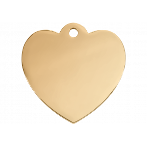 Heart Gold Dog Tag Gold heart dog tag with polished stainless steel finish, double-sided engraving for your dog?s ID and contact details.