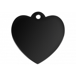 Heart Black Dog Tag Black heart dog tag in stainless steel with glossy finish, engraved both sides with dog?s name, address and contact info.