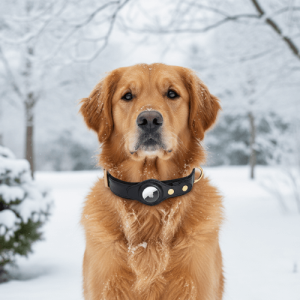 Leather Airtag Dog Collar with Secure Apple Airtag Holder Leather Airtag Dog Collar with Secure Apple Airtag Holder