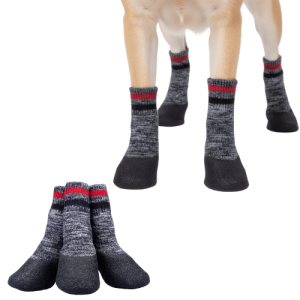Non-Slip Dog Socks with Rubber Sole Paw Protectors
